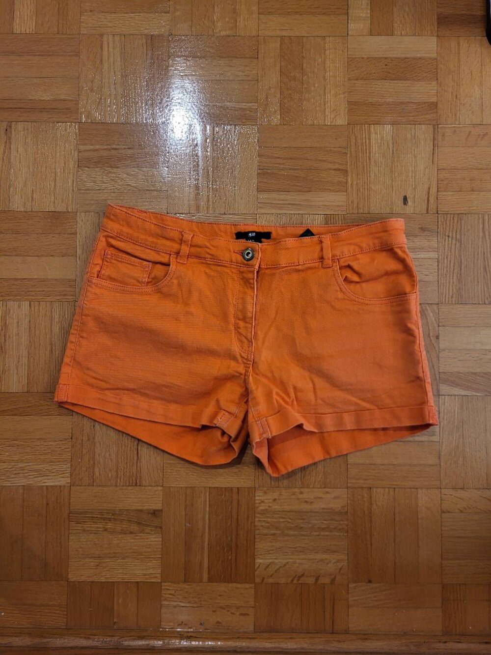 H&M Orange Denim Shorts